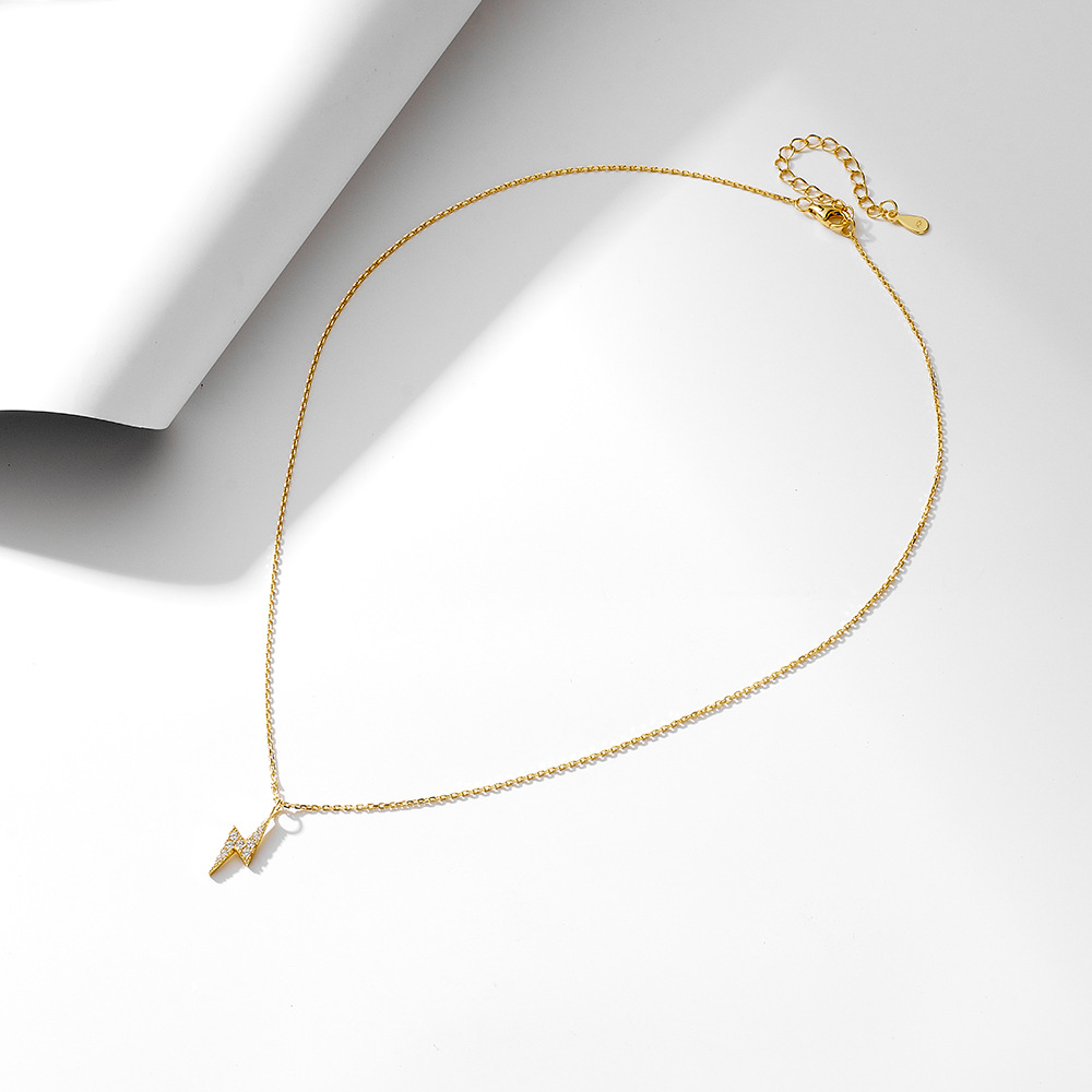 S925 joyería de plata esterlina diamante collar relámpago nicho femenino versátil diseño minimalista cadena clavícula joyería de cadena de plata personalizada