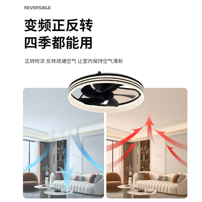 Ventilador de Techo con Luz Inverter de Acrílico y Plástico con Control Remoto de 6 Velocidades para Sala y Dormitorio image 4
