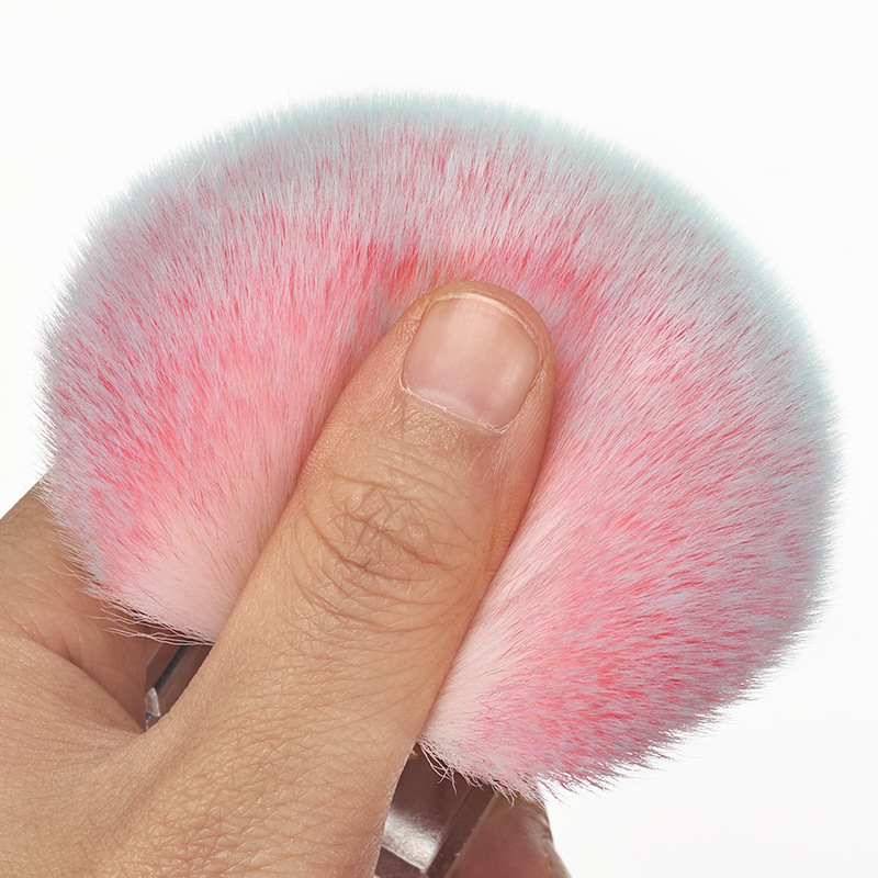 Polvo de uñas cepillo de polvo Nueva rosa polvo de uñas cepillo suelto solo polvo suelto rubor cepillo de limpieza de recorte de polvo