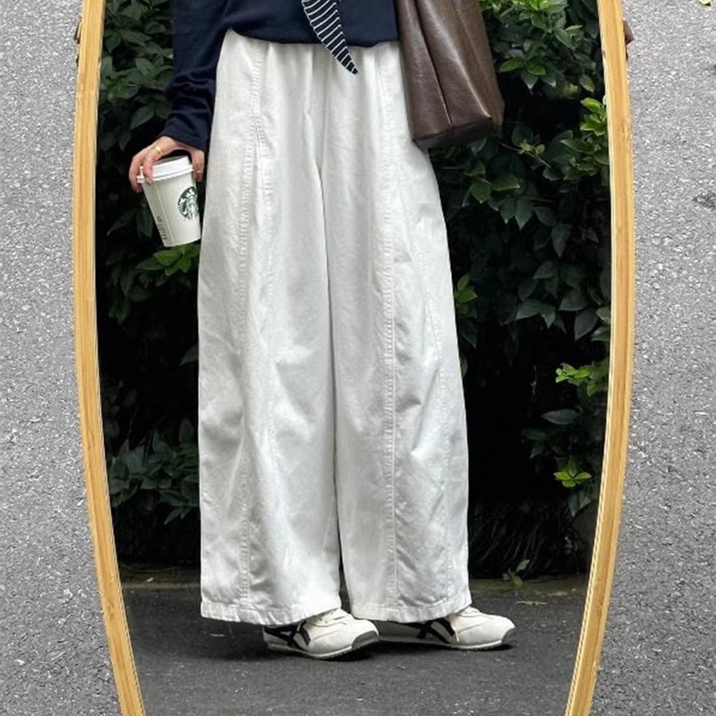 2026 Spring New Japanese Style Straight-Leg Pants High-Waisted Drapey Slimming Wide-Leg Pants Loose Design Titanium Cotton Casual Pants 2026 Spring New Japanese Style Straight-Leg Pants High-Waisted Drapey Slimming Wide-Leg Pants Loose Design Titanium Cotton Casual Pants