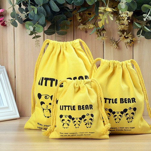 可爱束口袋棉布袋批发 麻布 帆布全棉束口抽绳小棉布袋印LOGO定制