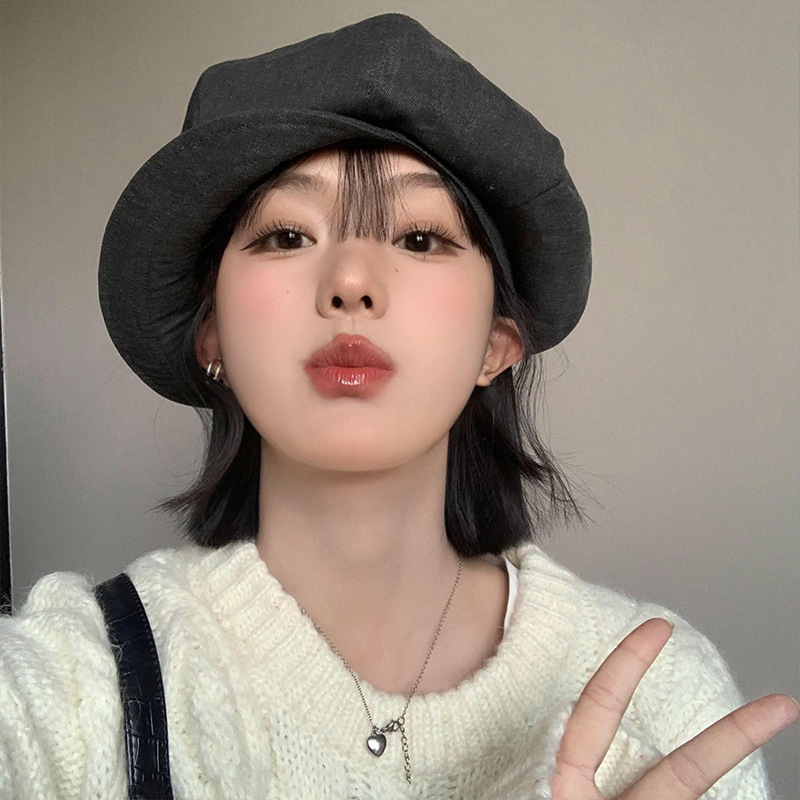 Vintage Octagonal Beret Hat For Women Elegant Artistic Style_voghion.com