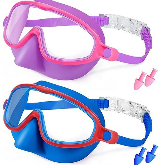 600A-어린이--(파란색과 빨간색 투명 + 보라색 분홍색 투명) + 귀마개