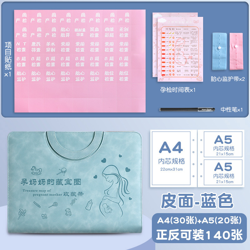 妊娠検査収納ブック、妊娠検査ファイルレポート、妊娠中の母親のB超フォルダー、出生前検査用ポータブルジッパーバッグ情報|undefined