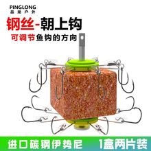 新型钢丝硬线翻板钩爆炸反板鱼钩海杆钓鱼朝天翻版鱼勾盘钩防挂底