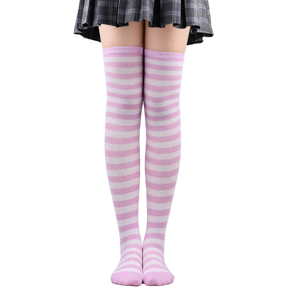 Knee-high Socks Japanese Style, Striped Cosplay & Halloween, Tube 50 cm, Polyester