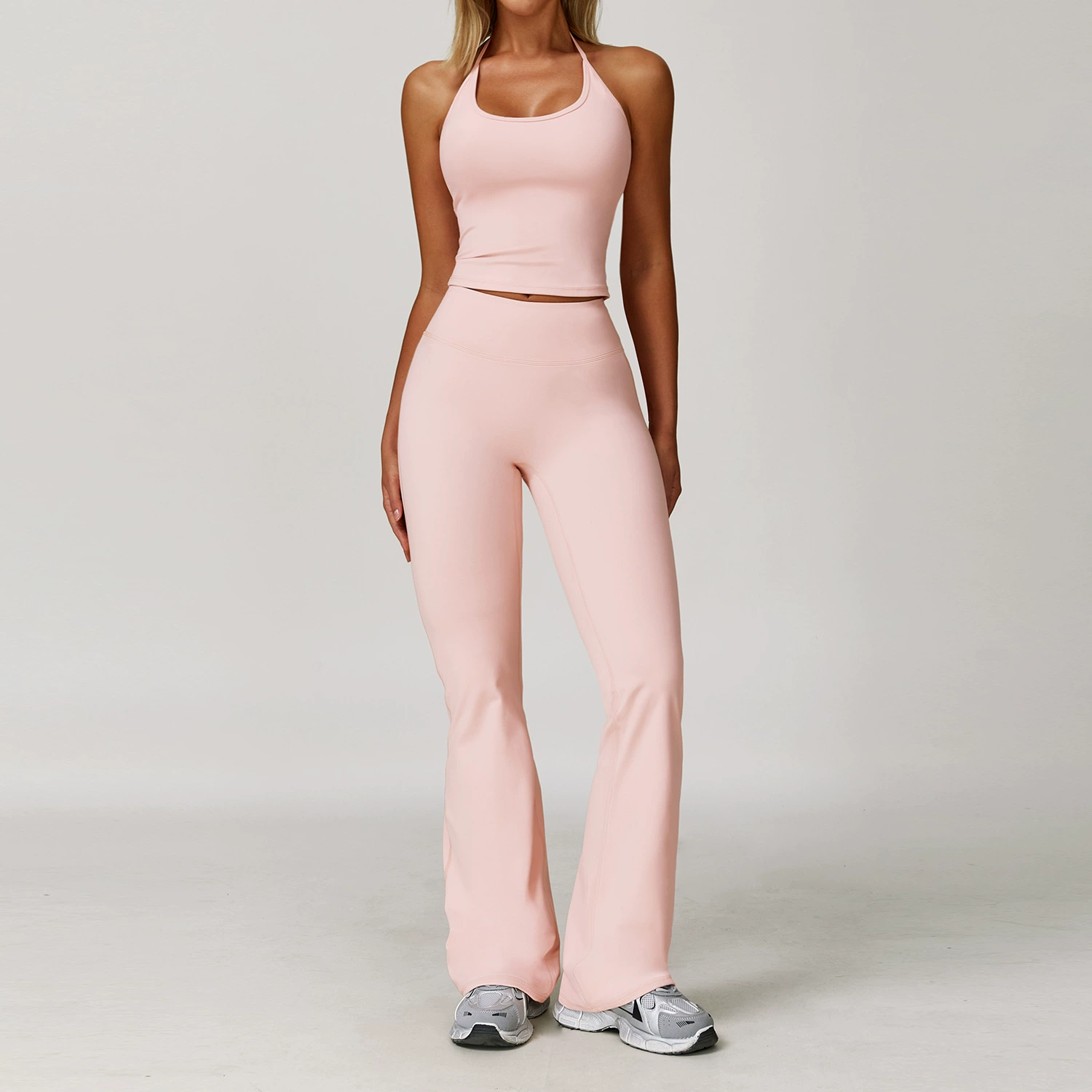 Ультражарящий набор для йоги — майка-бюст с высоким поясом и шорты/брюки, спортивный зал, 2-проэдинок
