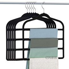 (包邮)亚马逊植绒裤架塑料衣架防滑塑料裤子衣架多层收纳工厂直销