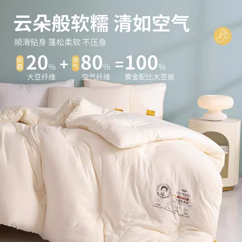 李官奇の規格品の大豆の繊維は速く暖かい冬にファスナーの2つの子供の母に綿の布団の春と秋に芯をかけられます。