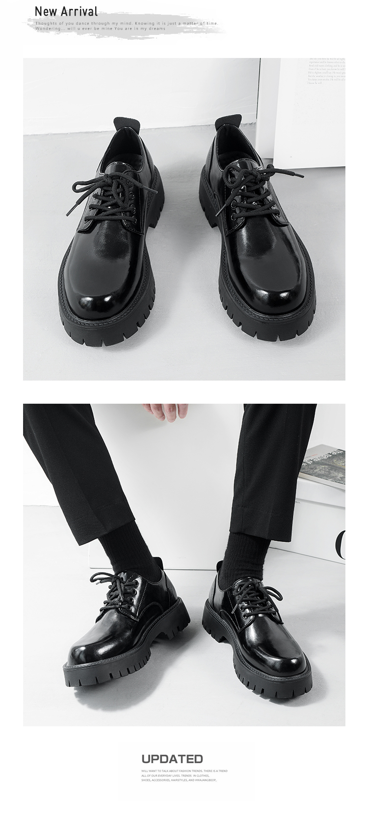 ShoeVault Derby British, scarpe casual in pelle con suola spessa, stivali bassi Martin da uomo con rialzo_voghion.com