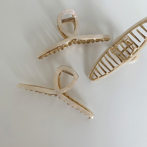 High-end cross-grip women's summer large shark clip back of the head hair clip  new high-end clip headwear