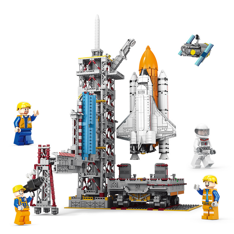 Compatible con Lele hermanos espacio bloques de construcción cohete nave espacial alta modelo Pequeñas partículas niños ensamblados juguetes adornos
