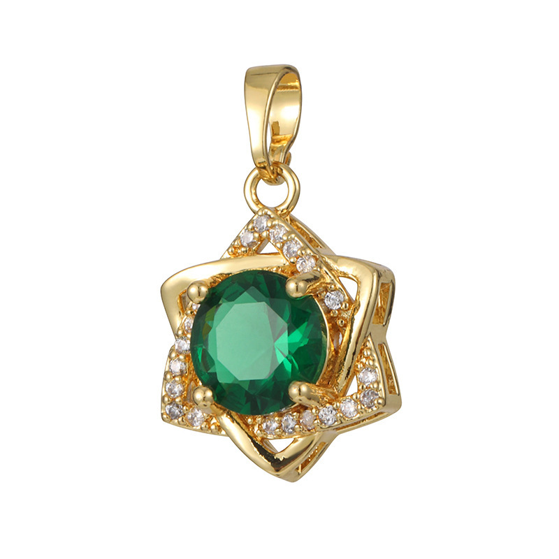 Joyas transfronterizas colgante de rubí esmeralda ligero de lujo accesorios de acero de titanio collar no decolor cadena clavícula