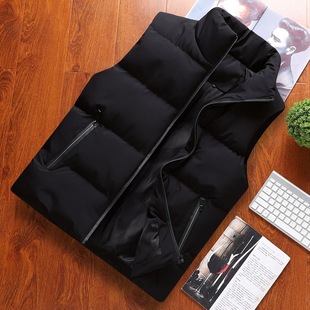 Trendy Men's Cotton Vest 2022 Winter New In-Stock Youth Stand Collar Warm Thickened Casual Top