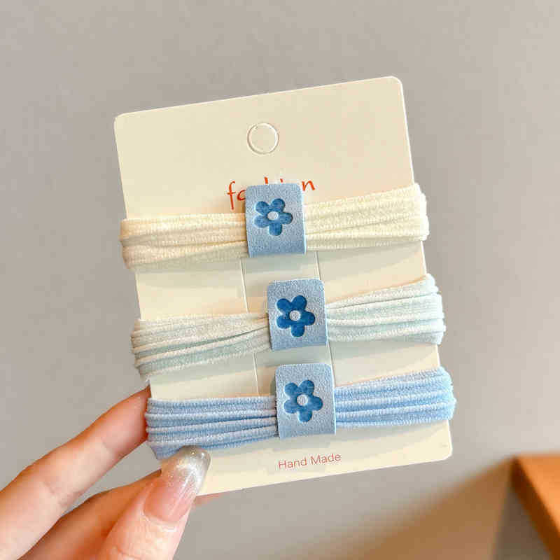 Otoño y invierno azul oso cuerdas de cabello anillo de cabello 2024 nuevo cabello de cola de caballo alta cuerda de la cabeza cuerda de cabello adorable