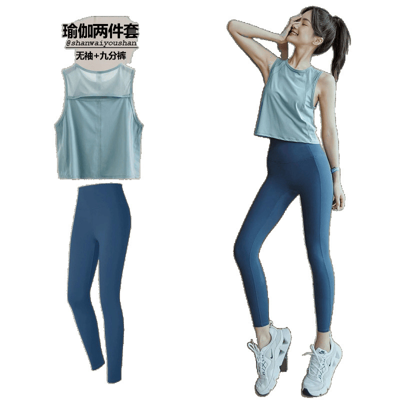 Chaleco de yoga ligero para mujeres de velocidad deportiva secas corta camiseta de malla sin mangas camiseta suelta comercio exterior