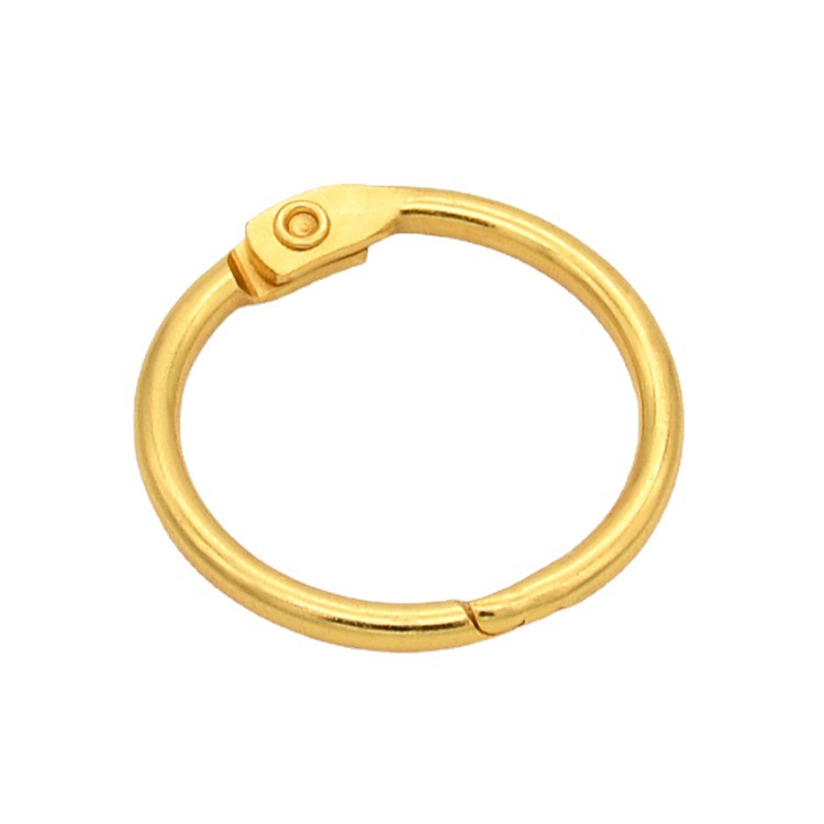 Suministro directo de fábrica de oro anillo abierto anillo de encuadernación anillo de almacenamiento móvil accesorios anillo de metal de hierro DIY anillo de libro para niños