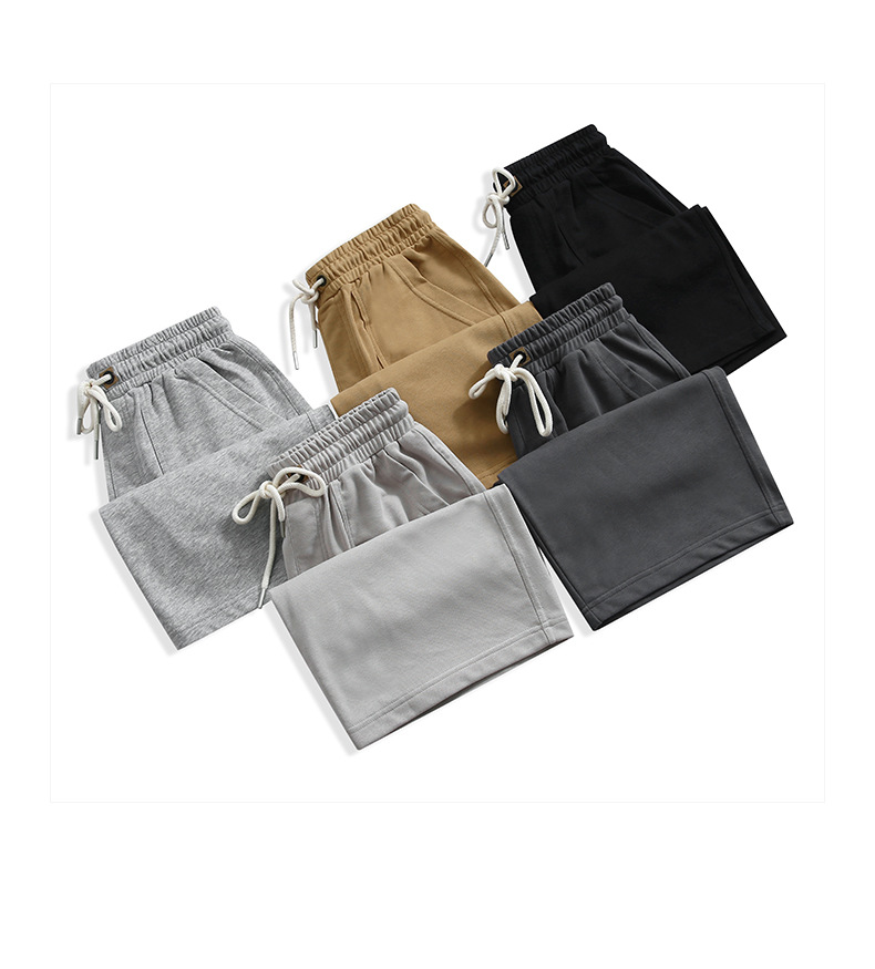 登爵男装 2023夏季新款重磅纯色毛圈卫裤男简约休闲五分裤中