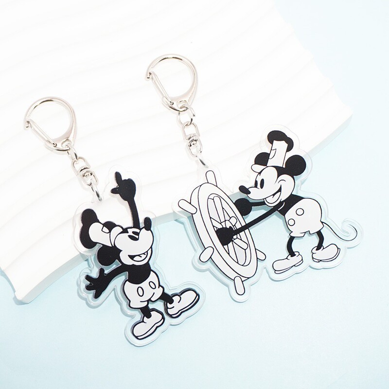 Cross-Border 2D Double-Sided Mickey Keychain Anime Cartoon Mickey Mouse Acrylic Keychain Backpack Pendant Accessories