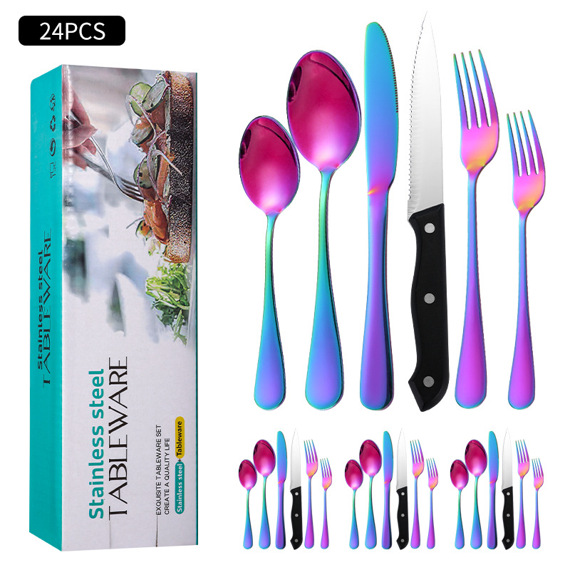 Caja verde 1010 principal 5 cuchillo de carne color (24pcs)