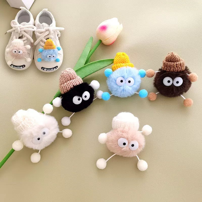 【严选】鞋带玩偶毛绒DIY配饰煤球洞洞鞋装饰公仔黑精灵鞋扣10个