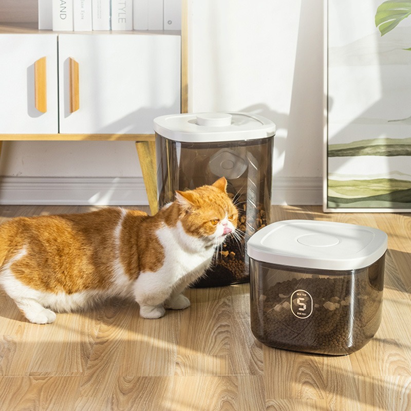 犬用真空穀物保存樽、猫用負圧密封フード樽、防湿 10kg 犬用フード樽、猫用ペット保存樽|undefined