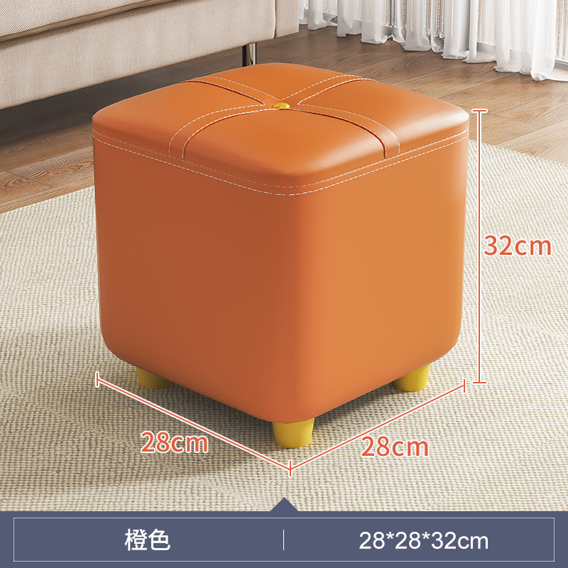 Tecnología tela suave bolsa Internet celebridad pequeño taburete casa taburete bajo puerta Cambio de zapatos taburete sala de estar sofá taburete madera maciza banco pequeño