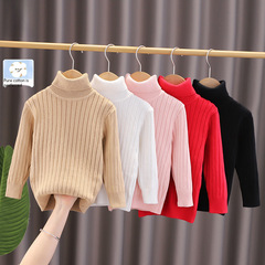 JINYONG/金勇【源頭工廠】兒童高領棉線毛衣加厚純色女童秋冬裝套
