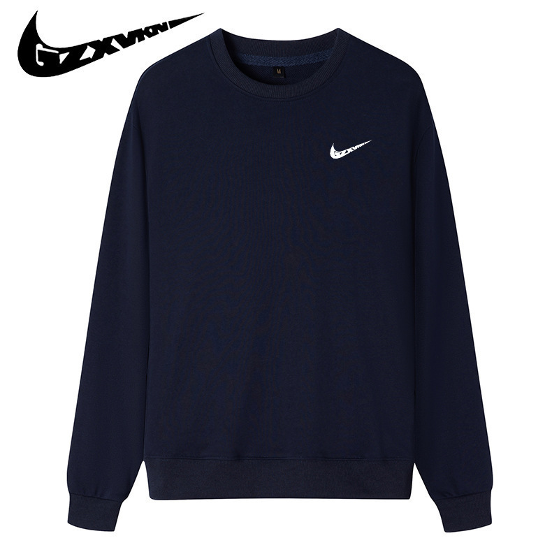 Men's Pure Cotton Round Neck Sweatshirt, Men's Spring and Autumn Loose Large Size Sports Long-Sleeved T-Shirt Jacket, Loose Fit Pullover