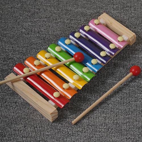 Eight-note hand-knocking piano, infant and early childhood education musical instrument, music enlightenment, hand-brain coordination and interactive wooden toy, Children's Day gift