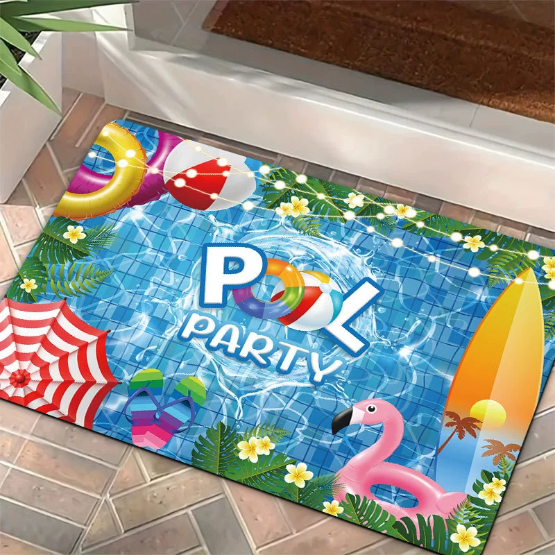 Мультяшный свежий летний коврик для ванной комнаты, туалета, диатомовой грязи, напольный коврик для входной двери, декоративный коврик для гостиной, спальни