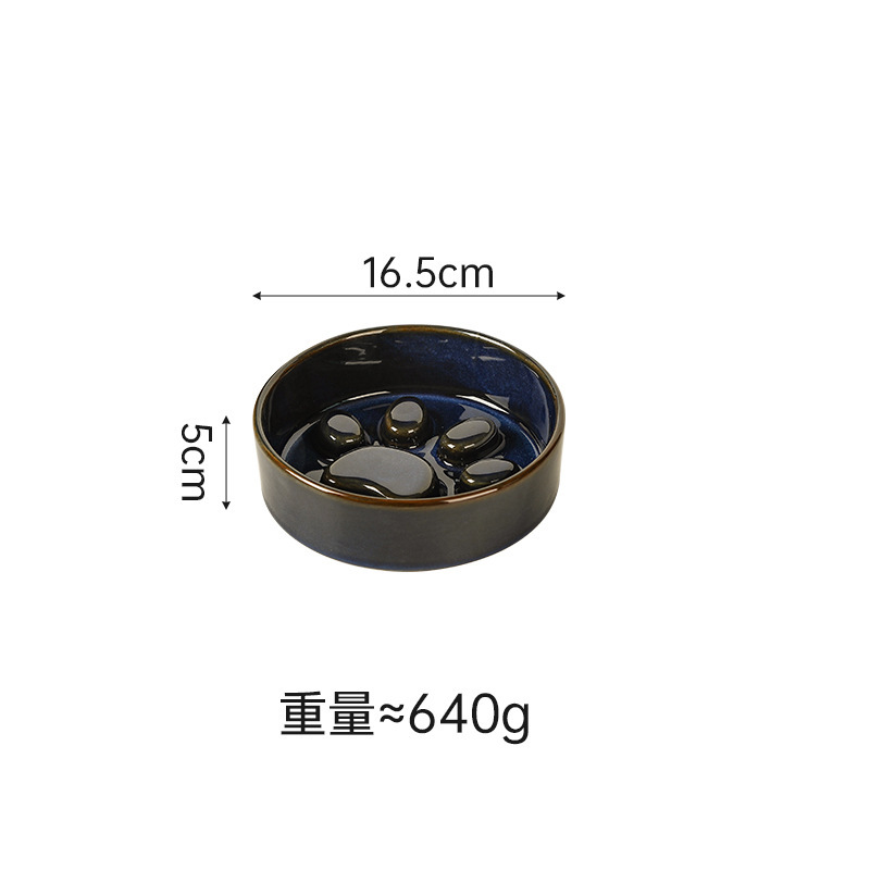 日式窑变陶瓷宠物猫碗盆狗碗饮水碗双碗保护颈椎慢食碗防噎防打翻|undefined