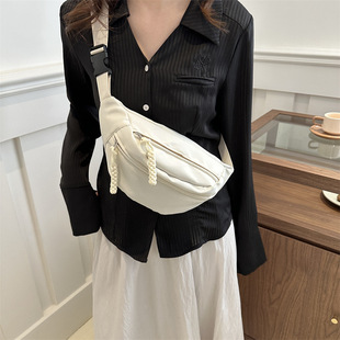 Candy-Colored Japanese-Style Trendy Sports Chest Bag, Single-Shoulder Dumpling Bag, Simple Crossbody Bag, Women's Casual Bag, Niche Waist Bag