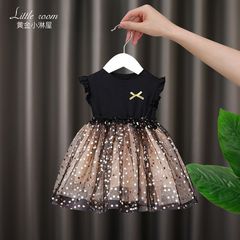 Baby Girl Summer Dress Children's Korean Style Cotton Fluffy Skirt Super Cute and Stylish Net Princess Dress