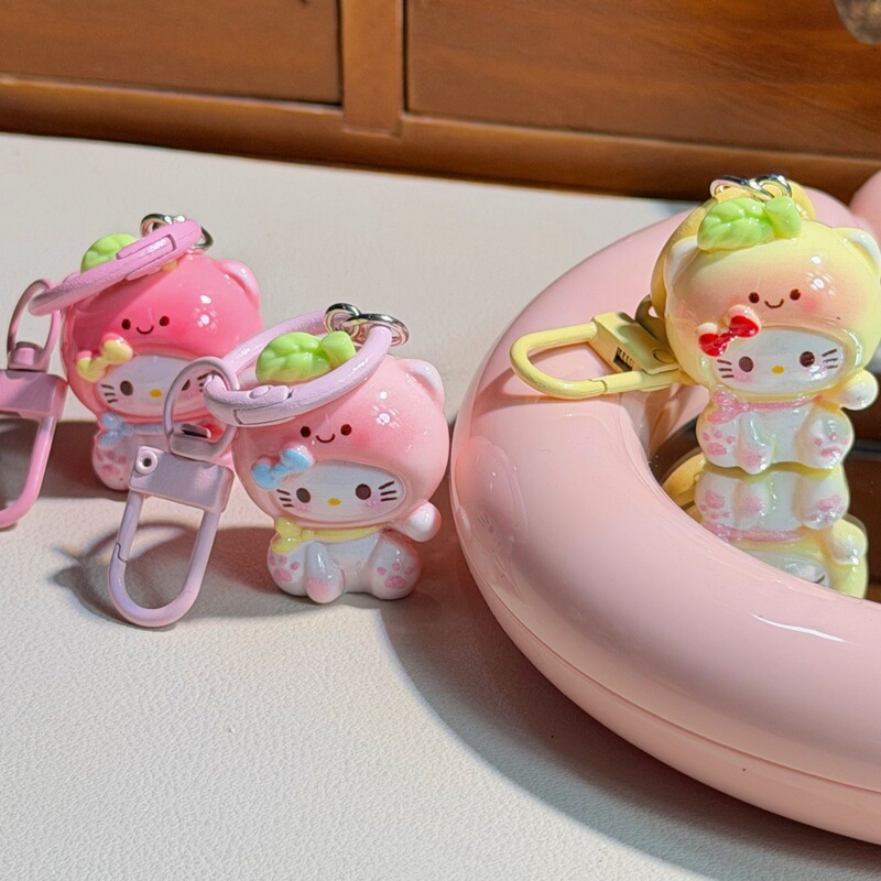 3D Cartoon Peach Cat Keychain Cute Sweet Kt Fruit Pendant Student Best Friend Gift Backpack Accessory 3D Cartoon Peach Cat Keychain Cute Sweet Kt Fruit Pendant Student Best Friend Gift Backpack Accessory