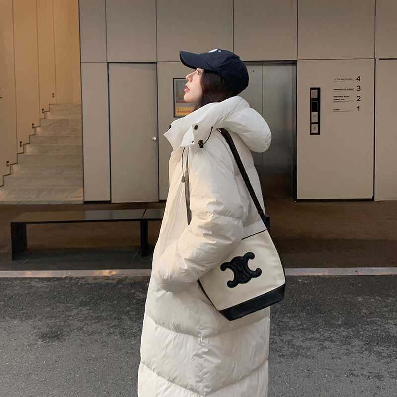 Invierno engrosada abajo abrigo de algodón acolchado de las mujeres de estilo coreano sobre la rodilla de gran tamaño estudiante abrigo de algodón acolchado 2023 Nuevo image 4