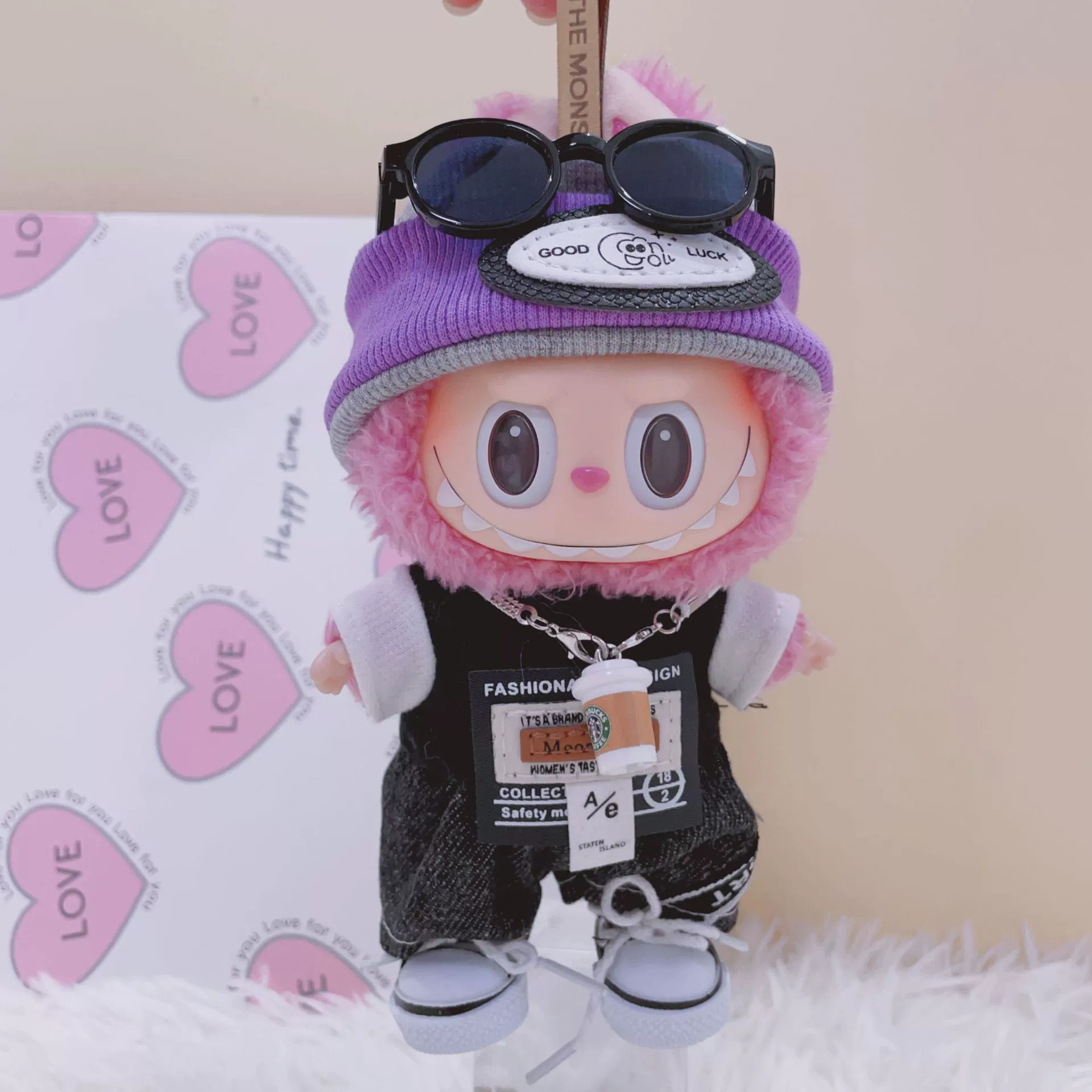 Только детская одежда] Один, два, три поколения blind box подвески лабубу одежда модная сладкая и крутая костюмы лабубу одежда для babies