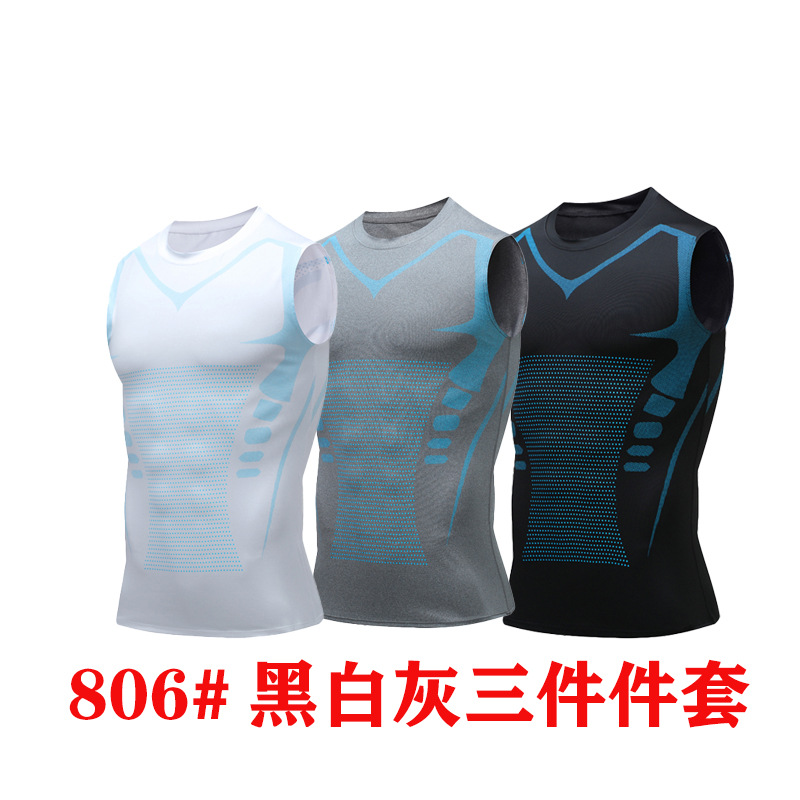 Sports Fitness Vest T-Shirt Base Layer Quick-Dry Clothing Training Basketball Tank Top Sweat-Absorbing Running Sleeveless 3Ps