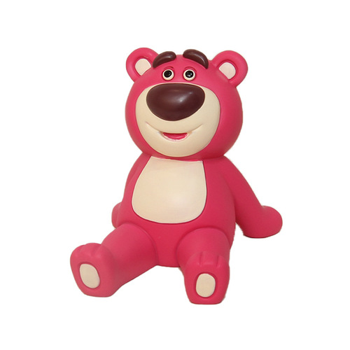 Creative Resin Strawberry Bear Mobile Phone Holder Desktop Cute Cartoon Ornament Tablet Stand Girly Heart Mobile Phone Holder Gift