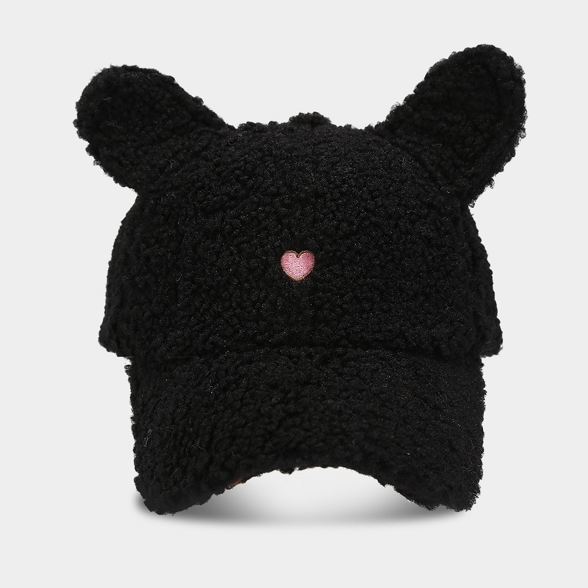 Sombreros mujeres otoño invierno lindo conejo orejas sombrero de peluche de béisbol amor bordado amplio sombrero de boca de pato caliente sombrero para padres e hijos