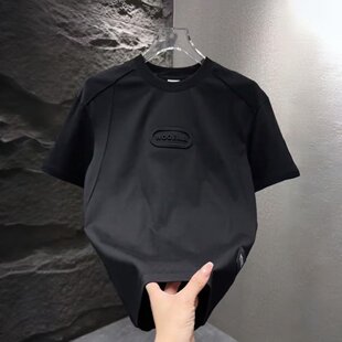 2025 New Summer Fashion Trend Loose Elegant Simple Steel Printed T-Shirt Men's Round Neck Half-Sleeved Casual Short-Sleeved