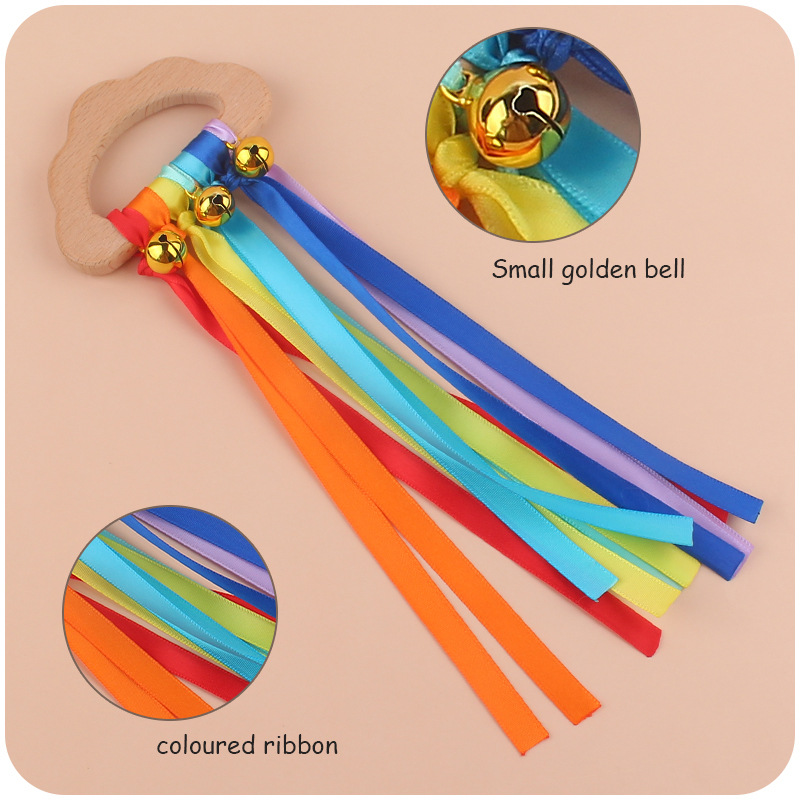 Bebé de dibujos animados haya nube mordedor 26cm creativo bebé campana grande sacudida cinta haya sonajero juguete