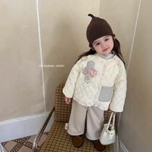 【大小卷】儿童冬季加厚拼接碎花贴布女童花边棉衣外套-72036