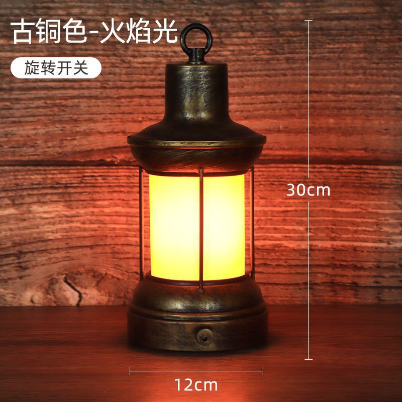 Lámpara de mesa recargable retro atmósfera lámpara decoración lámpara de mesa lámpara de queroseno antiguo al aire libre lámpara de caballo lámpara de guión lámpara fábrica de comercio
