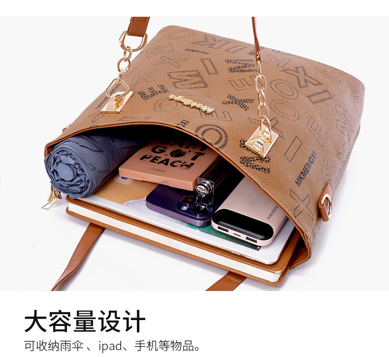 Cross-border foreign trade large-capacity new European and American retro mother-and-child bag multi-piece set women's bag, single-shoulder crossbody handbag undefined