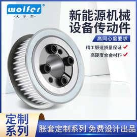 厂家定制铝合金同步带轮 简易型精密胀套式传动件 批发同步轮
