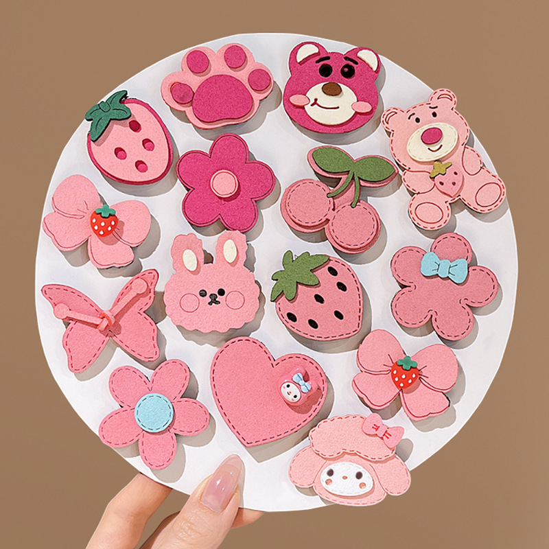 Círculos animados Velcro para niños acabado de cabello roto artefacto femenino lateral cabello roto fruzado clip de cabello no daña cabeza de cabello