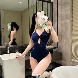 夜妩媚妃网红款欧美连体纯色比基尼泳衣跨境性感遮肚死库水连体衣