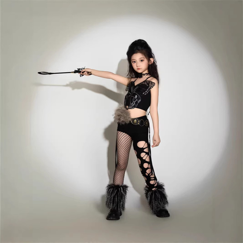 Jazz Girl Jazz Dance Hot Girl Children's Performance Costume 8 Punk Irregular Subculture Y2K Wasteland Style Runway Cool 9 Jazz Girl Jazz Dance Hot Girl Children's Performance Costume 8 Punk Irregular Subculture Y2K Wasteland Style Runway Cool 9