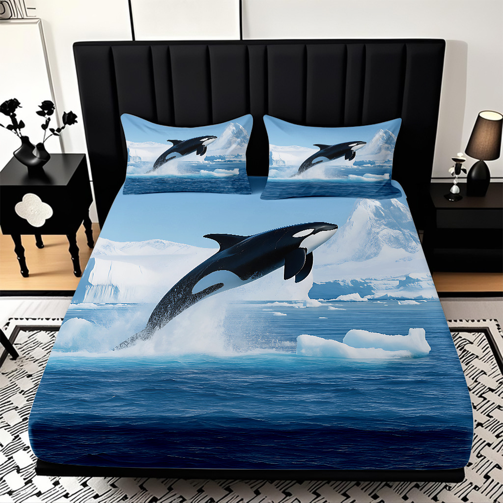 TEMU / JIT Mattress Kits Una variedad de animales submarinos impresión digital HD ropa de cama puede ser diseñada